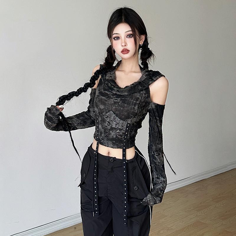 Женская футболка с длинными ру – обзор и цена Street Fashion Y2K